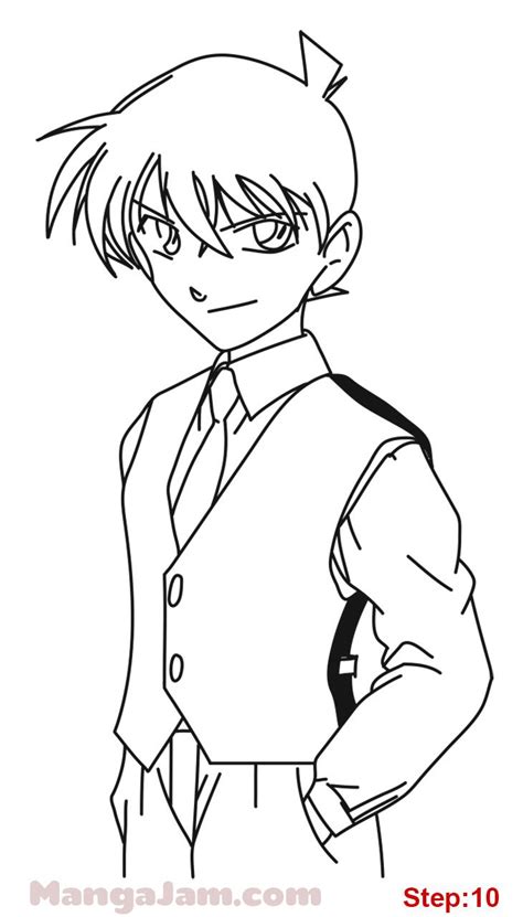 How To Draw Shinichi Kudo From Detective Conan