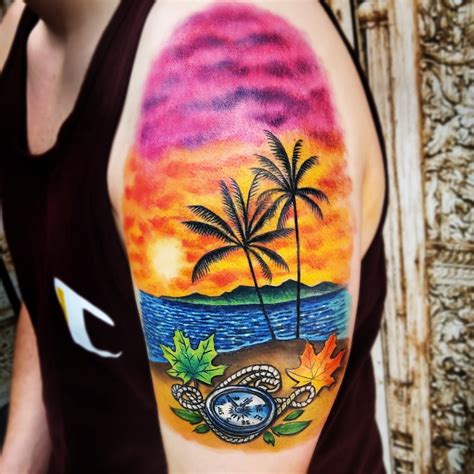 My New Sunset Tattoo Done By Daniel Natural At Ocean Blue Tattoo In