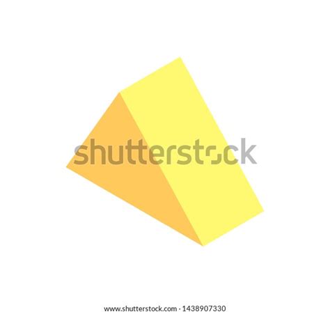 Triangular Prism Yellow Color Triangles Rectangles Stock Illustration