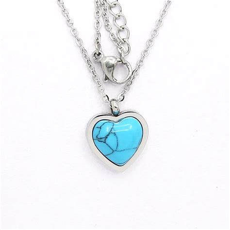 New Design Turquoise Gemstone Heart Pendant Necklace Buy Turquoise