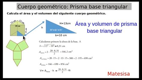 👪como Calcular El área Y Volumen De Un Prisma Triangular Youtube