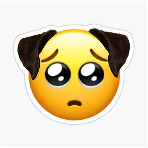 Puppy Dog Eye Emoji Sticker For Sale By Hazyhalcyon Redbubble