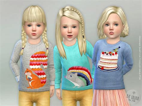 Designer Shirt For Toddler Girls P04 Found In Tsr Category Sims 4