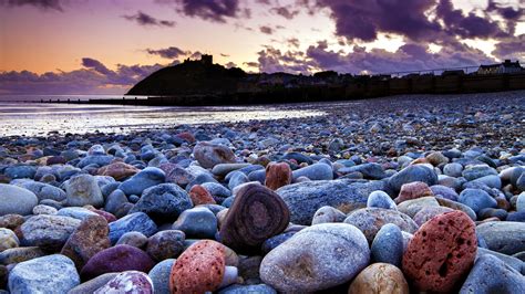 Colorful Stone On Beach Wallpaper Wide 8348 Wallpaper