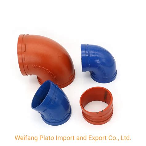 Casting Ductile Iron Pipe Fittings Grooved Elbow With Astm A