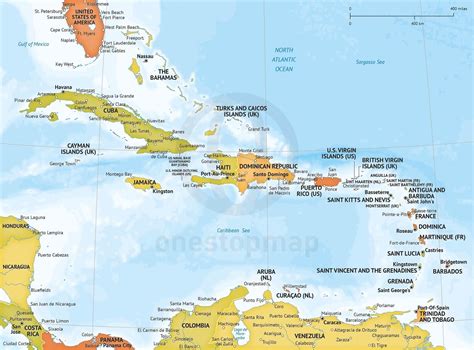 Caribbean Map Vector At Collection Of Caribbean Map