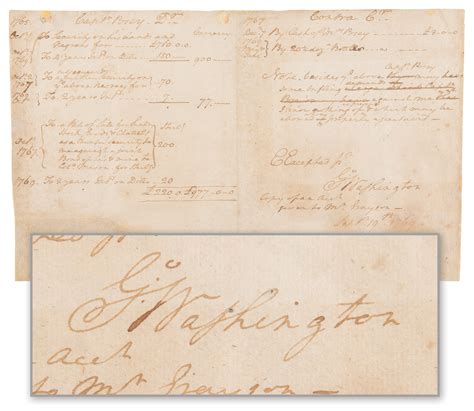 George Washington Autograph Document Signed A 1769 Handwritten Mount