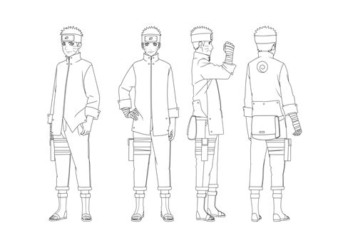 Naruto Uzumaki 19 Outfit 1 Outlines By Sunakisabakuno On Deviantart