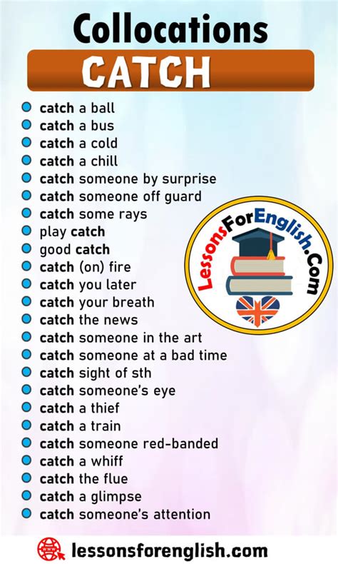collocations with catch in english lessons for english