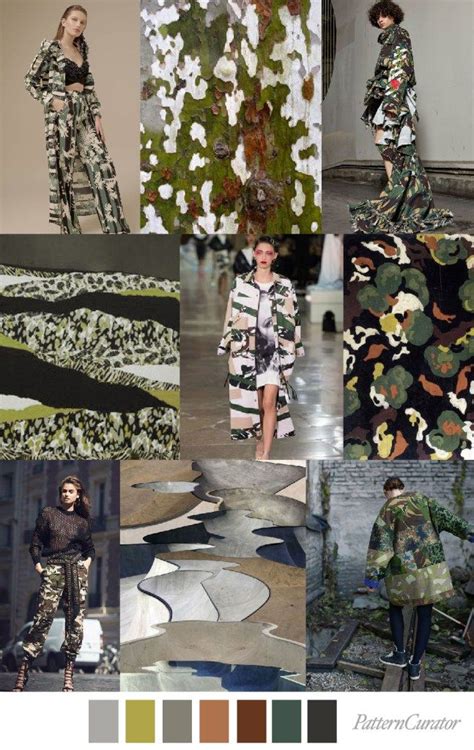 Camouflage Collage Fashion Collage Color Trends Mood Board Fashion