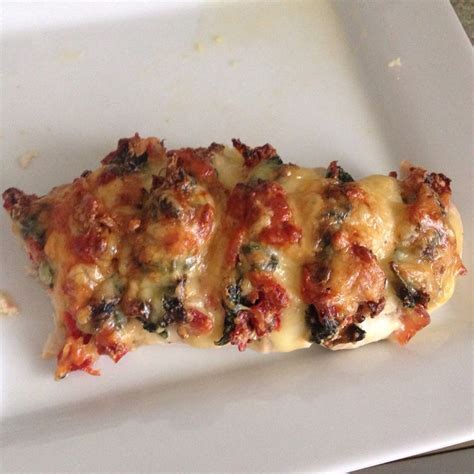 Want to use it in a meal plan? Hasselback chicken with baby spinach, ricotta, crispy ...