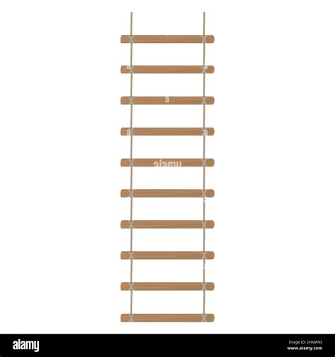 Rope Ladder Isolated On A White Background Color Vector Illustration