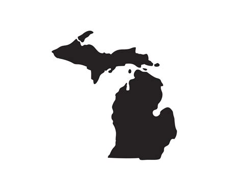 Michigan State Silhouette Shape Map Usunited America American Nation