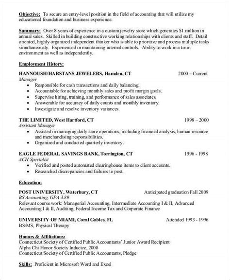 The career objective in an accounting resume refers to a customized statement that outlays your entire career and its achievements, best applicable to the . 26+ Accountant Resume Templates - PDF, DOC | Free ...