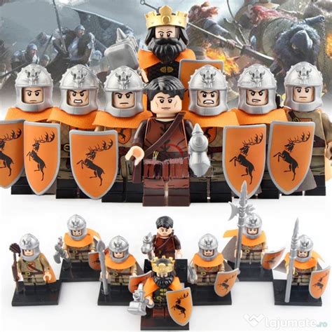 Set 8 Minifigurine Tip Lego Medieval Knights Baratheon Army