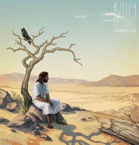 A Man Sitting On Top Of A Rock Next To A Tree And A Bird Perched On It