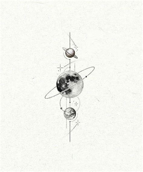 An Artistic Drawing Of The Solar System With Planets And Stars On It