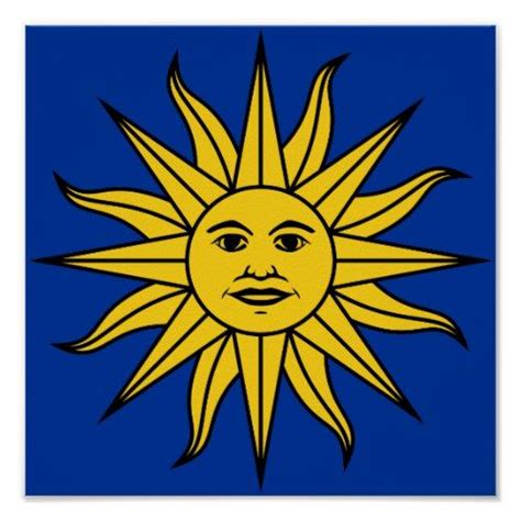 Uruguay Sol De Mayo Poster Zazzle Mayan Symbols Sun Art Uruguay