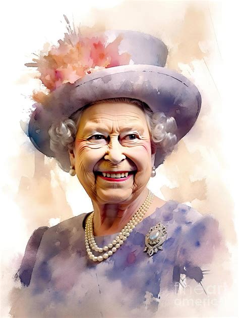 Queen Elizabeth Ii Painting 2 Painting By Mark Ashkenazi Fine Art America