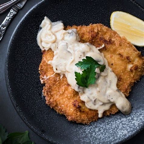 Unless it's because they had to. Pork Schnitzel with Mushroom Gravy | Recipe (With images ...