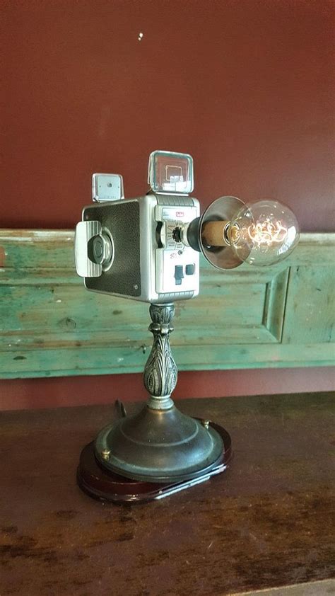 One Of A Kind Upcycled Repurposed Vintage Kodak Brownie Movie Video Camera Steampunk Art Table
