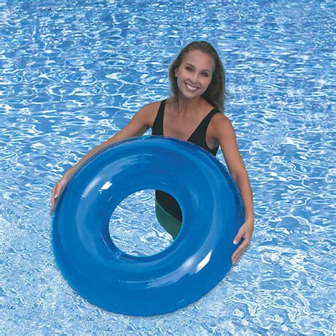 SunSplash Vinyl Giant Swim Tube Pool Float Blue Walmart Com