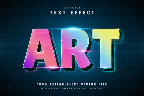 Colorful Art Text Effect Graphic By Aglonemadesign · Creative Fabrica