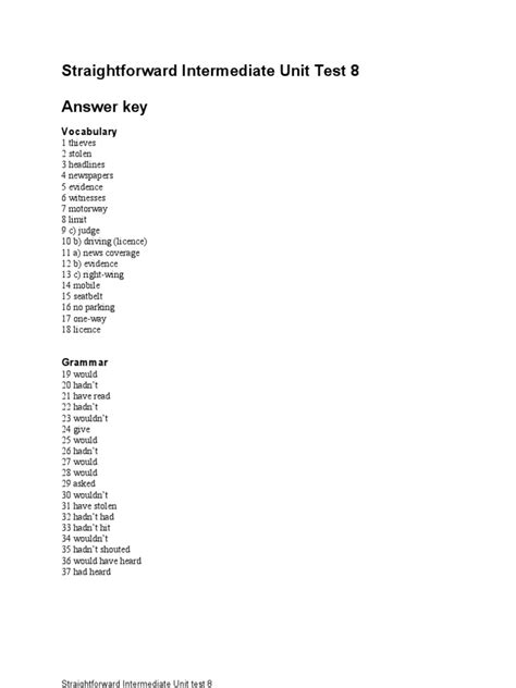 The password to access the protected tests and answer keys is: Unit test 8 key