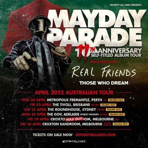 Event Mayday Parade 29042022 Melbourne The Croxton Australia
