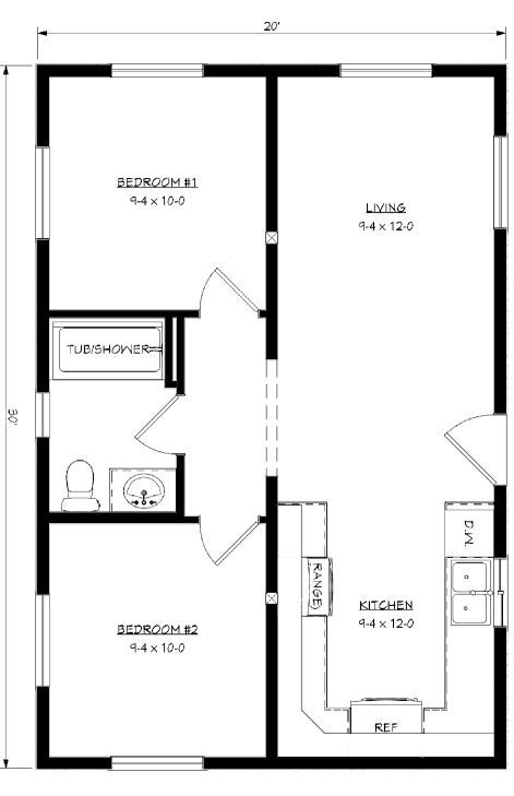 Pre Designed Cabin 20x30 Floor Plana Layout 20x30 House Plans Guest