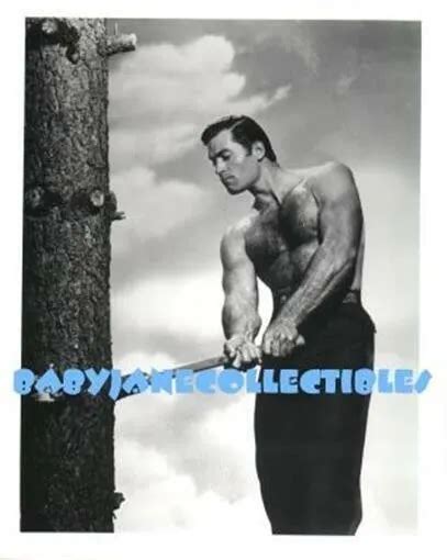 clint walker hairy chest pose w axe beefcake photo 3 bw n 14 99 picclick