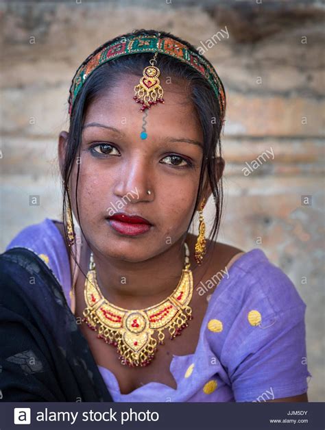 Download This Stock Image Young Woman In Traditional Sari Pushkar