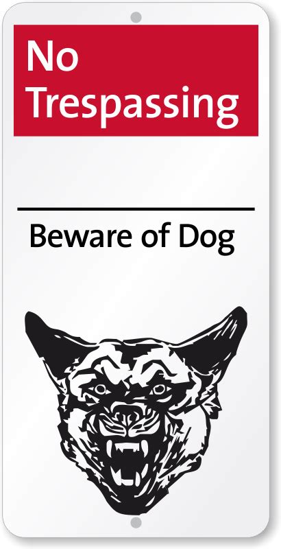 Beware Of Dog No Trespassing Iparking Sign Sku I 0113