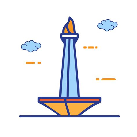 Monas The Indonesian Iconic Building Vector Illustration 27147840 Png