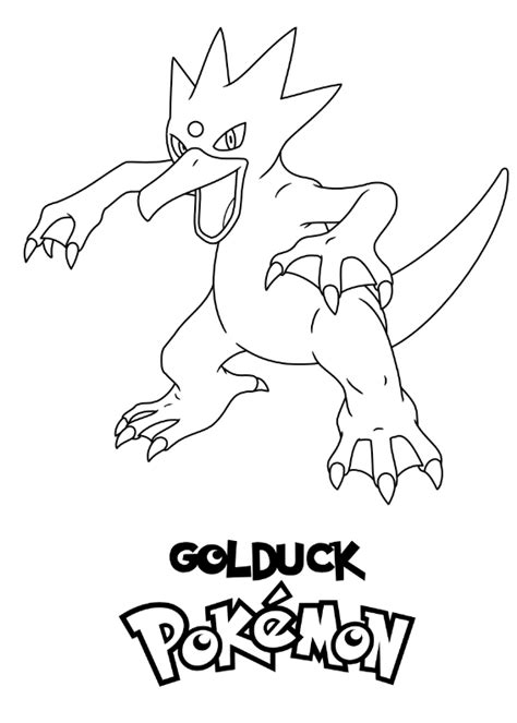 Pokemon Golduck Kolorowanka Morindia Pokoloruj Rysunek