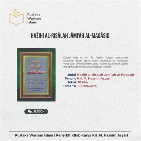 Jual Kitab Hadzihi Al Risalah Jamiah Al Maqasid Kh M Hasyim Asyari