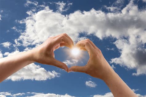 Download Hand Heart Sky Wallpaper