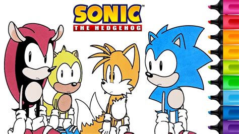 Sonic Mania Coloring Pages Knuckles Mighty The Armadillo Tails Ray The