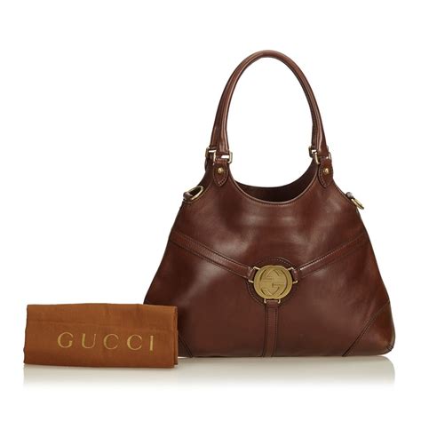 Gucci Vintage Leather Reins Hobo Bag Brown Leather Handbag
