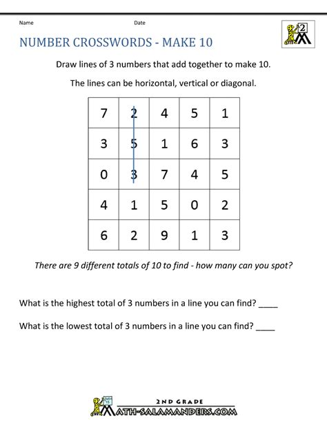 Grade 3 Math Crossword Puzzles Puzzles Involving Arithmetic