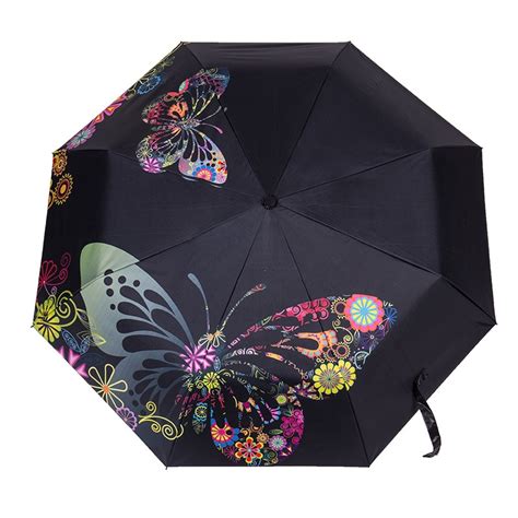 Yesello Butterfly Folding Umbrella Big Windproof Women Rain Umbrellas