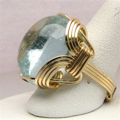 Images Of Wire Wrapped Jewelry 14 Kt Gold Aqua Wire Wrapped Ring By