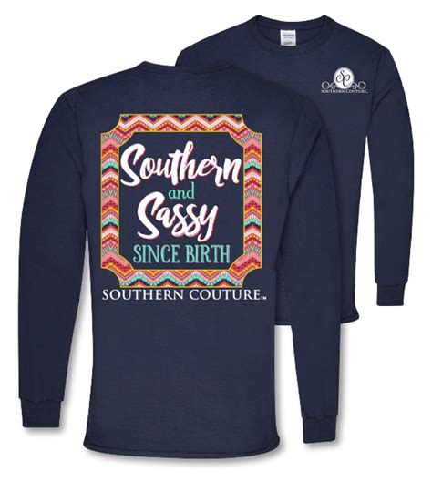 Sale Southern Couture Preppy Southern And Sassy Long Sleeve T Shirt Simplycutetees