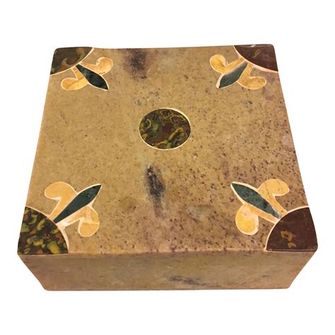 Soapstone Trinket Box With Inlay Chairish