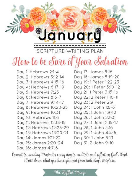 January Scripture Writing Plan How To Be Sure Of Your Salvation