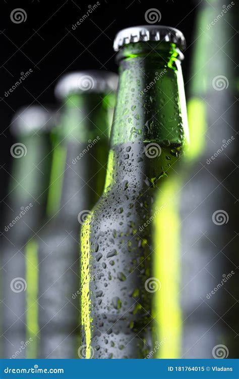 Beer Bottles In A Row Stock Image Image Of Copy Bottle 181764015
