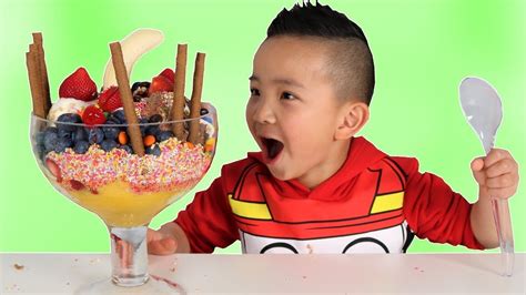 Giant Ice Cream Sundae Diy Fun With Chocolate Sweets Fruits Ckn Toys