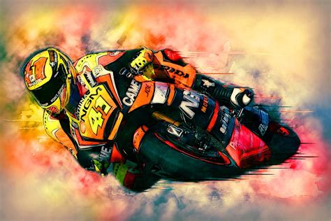 Motorbike Racer Painting By Artmarketjapan