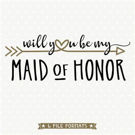 Will You Be My Maid Of Honor Svg File Bridal Party Cut File Etsy