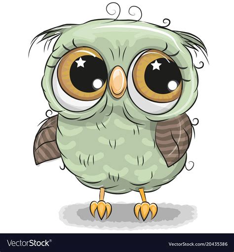 Cute Owl Isolated On A White Background Vector Image On